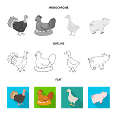 Vector design of breeding and kitchen  symbol. Collection of breeding and organic  stock vector illustration.