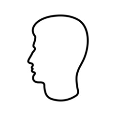 Man's head line icon. Silhouette of male profile with visible haircut. Vector Illustration