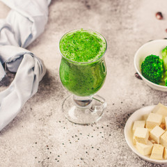 green smoothies (greens, spinach, celery, avocado and more) super food. Food background