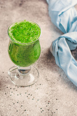 green smoothies (greens, spinach, celery, avocado and more) super food. Food background