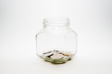 Jar of Money Isolated on a White Background