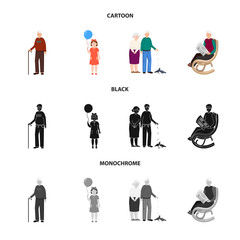 Isolated object of character and avatar  symbol. Collection of character and portrait stock vector illustration.