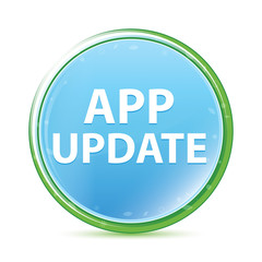 App Update natural aqua cyan blue round button