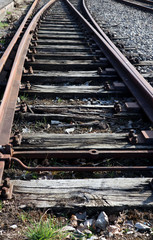 Fototapeta premium Alter Schienenstrang mit hölzernen Schwellen