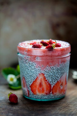 Chia pudding with strawberries