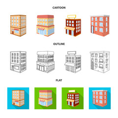 Isolated object of construction and building logo. Collection of construction and estate stock symbol for web.