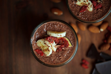 Chocolate chia seeds dessert