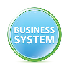 Business System natural aqua cyan blue round button