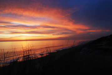 a beautiful sunset on the coast of the Portuguese Atlantic Ocean