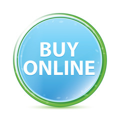 Buy Online natural aqua cyan blue round button