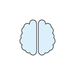 Human brain light blue color. Brain icon vector eps10. Mind sign icon.