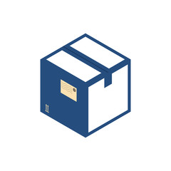 Darl Blue Mailbox with a stamp. Postal box, delivery service icon. Delivery 
 service box vector eps10
