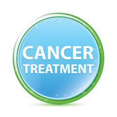 Cancer Treatment natural aqua cyan blue round button