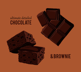 pieces of chocolate and brownie