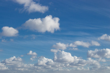 white beautiful clouds against the blue sky
