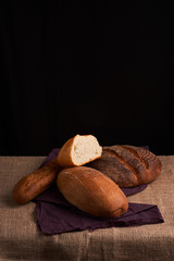 Fresh homemade bread. Crisp. Bread at leaven. Unleavened bread. dietary bread