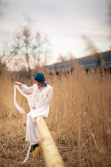 young girl in the field