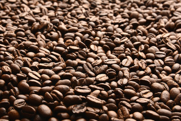Coffee beans. Roasted coffee beans. Coffee background concept.