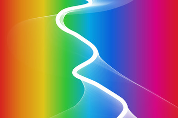 Beuatiful abstract background with smooth spectrum color gradient and white plame wave curve