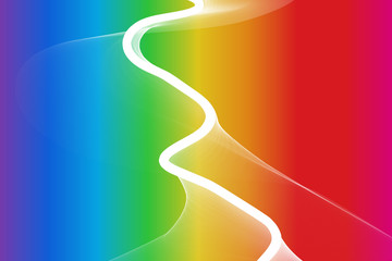 Beuatiful abstract background with smooth spectrum color gradient and white plame wave curve