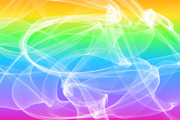 Beuatiful abstract background with smooth spectrum color gradient and white plame wave curve