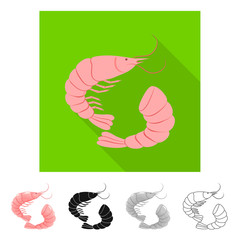 Vector design of fresh  and restaurant sign. Set of fresh  and marine   stock symbol for web.