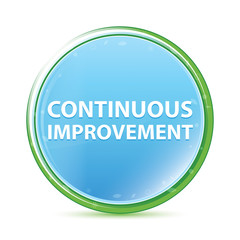 Continuous Improvement natural aqua cyan blue round button