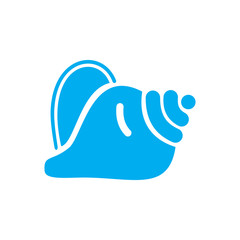 Sea Shell icon blue on white background for graphic and web design. Simple vector sign. Internet concept symbol for website button or mobile app.