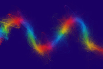 Beuatiful abstract background with smooth spectrum color gradient and white flame wave curve