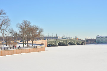 Trinity Bridge in Saint Petersburg.