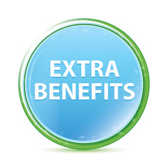 Extra Benefits natural aqua cyan blue round button