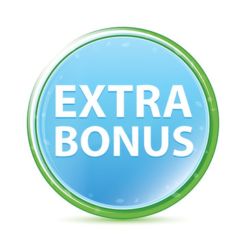 Extra Bonus natural aqua cyan blue round button