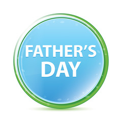 Father's Day natural aqua cyan blue round button