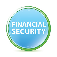 Financial Security natural aqua cyan blue round button