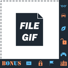 GIF format icon flat