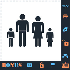 Family icon flat