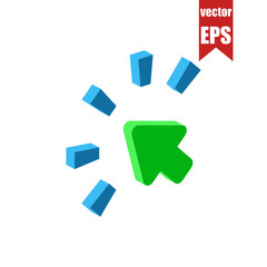 Click cursor isometric icon.Vector illustration.	