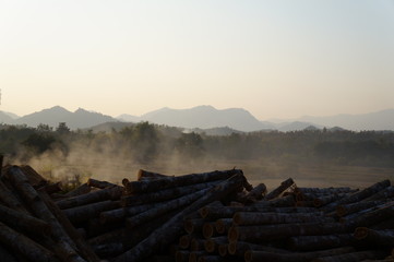 sunset in mountains