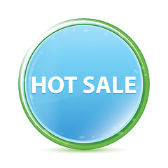 Hot Sale natural aqua cyan blue round button