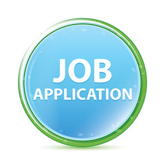 Job Application natural aqua cyan blue round button