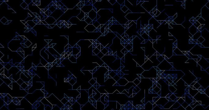 Abstract geometric lines. Random visibility of blinking patterns.