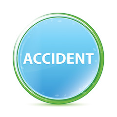 Accident natural aqua cyan blue round button