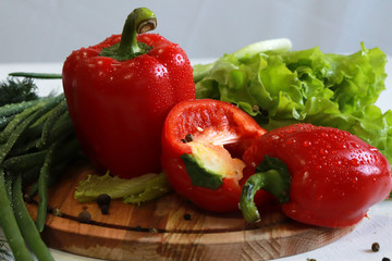 peppers and salad