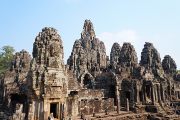 Fototapeta na wymiar bayon temple in angkor cambodia