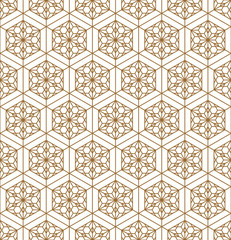 Japanese seamless pattern in style woodwork kumiko ornament.