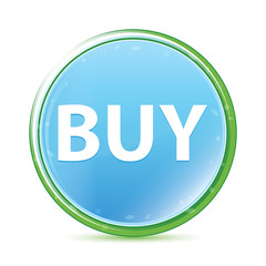 Buy natural aqua cyan blue round button