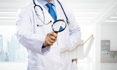 Conceptual image of analytical doctor
