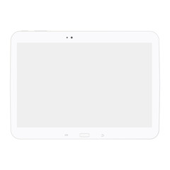White horizontal tablet pad with a grayish screen vector eps10. White tablet with grey screen icon. Tab or pad, Tablet icon.