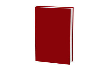 Red book mock up for design on white background, copy space, 3d rendering illustration.