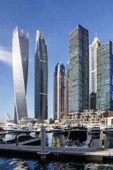 Fototapeta na wymiar Dubai Marina skyscrapers, United Arab Emirates.